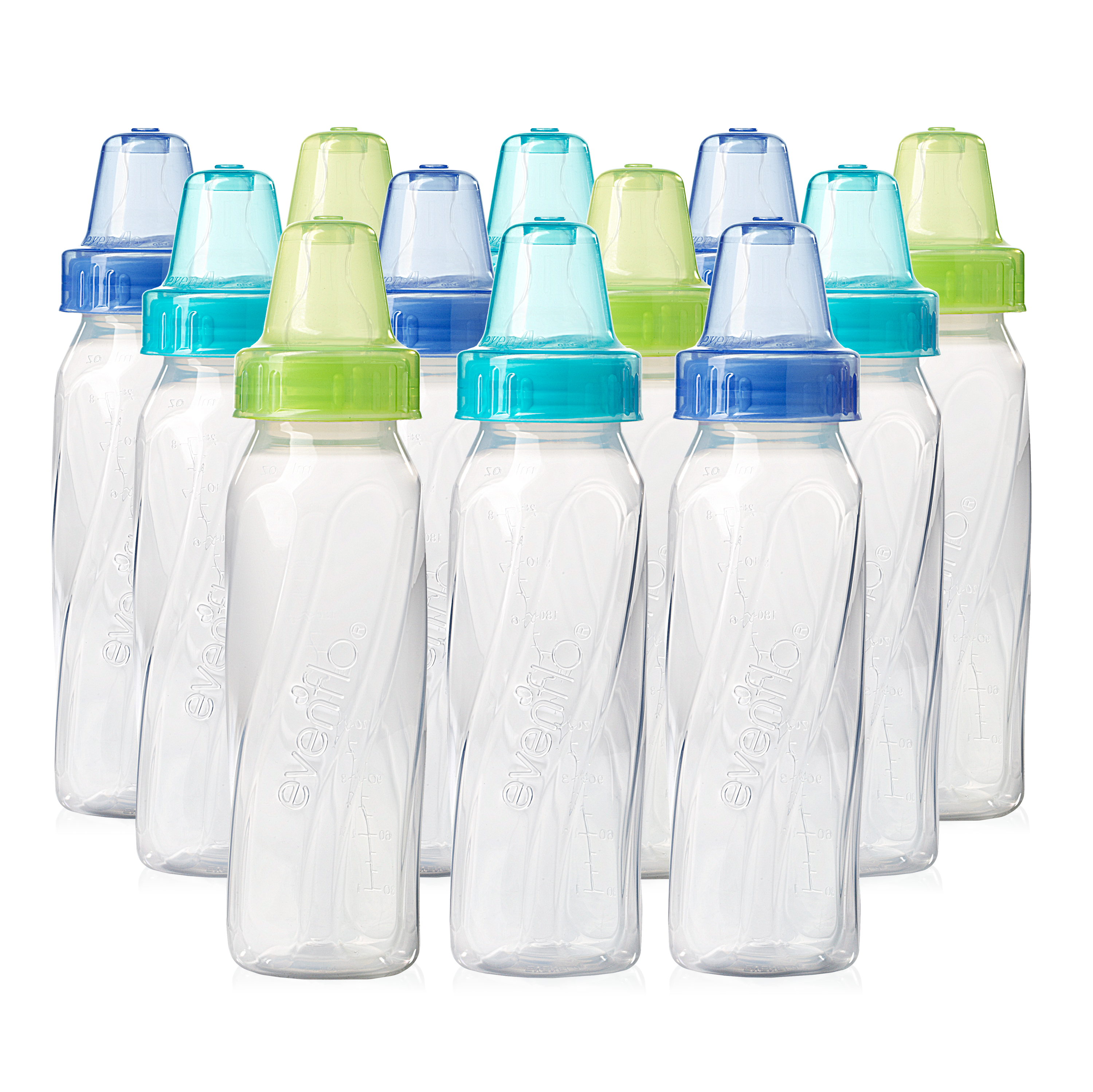evenflo plastic bottles Classic Baby Bottles, Clear, Plastic 8oz 12pk