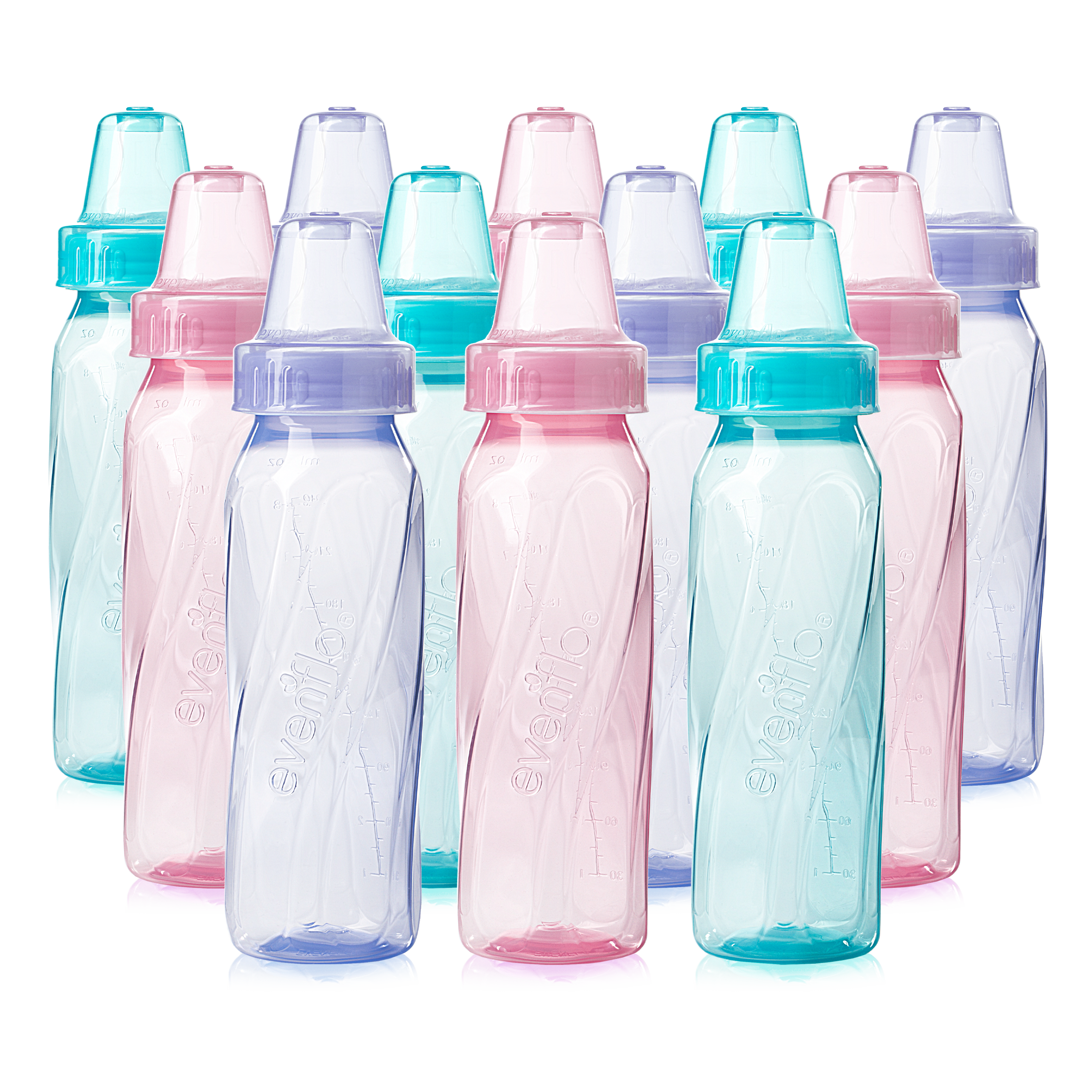 Classic Baby Bottles, Pastel 8oz 12pk, Plastic